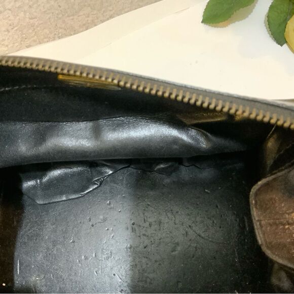 Vintage Etienne Aigner Makeup Case Toiletree Bag black Leather - Picture 8 of 15